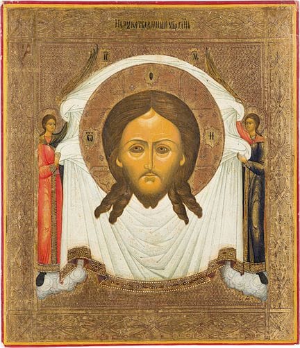 UNE GRANDE ICÔNE REPRÉSENTANT LE MANDYLION. Russie