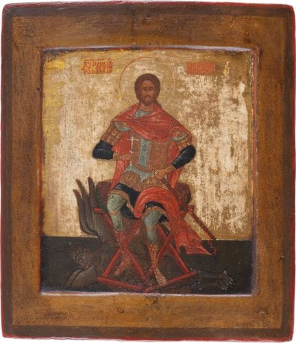 UNE PETITE ICÔNE REPRÉSENTANT SAINT NIKITA Russie,