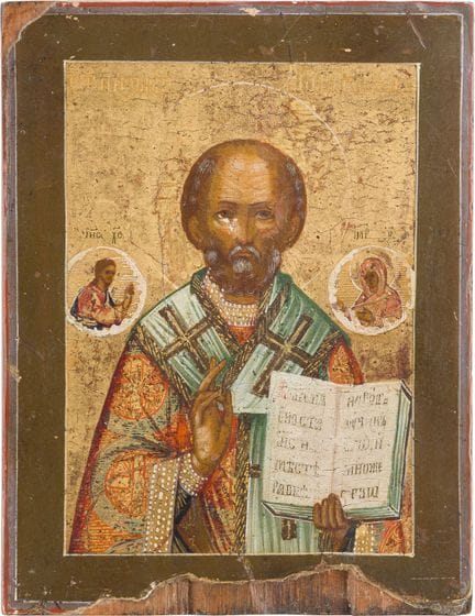 PEQUEÑO ICONO QUE REPRESENTA A SAN NICOLÁS DE MYRA