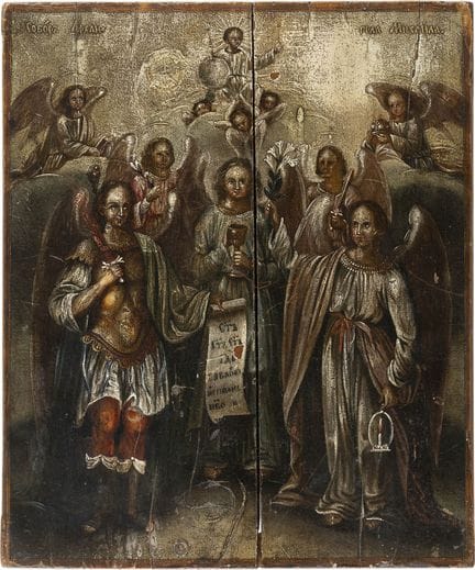 UN ICONO RARO QUE MUESTRA LA SINAXIS DEL ARCÁNGEL 