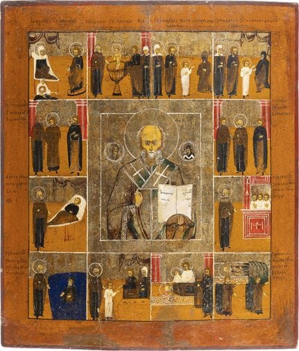 GRAN ICONO DE LA VIDA DE SAN NICOLÁS DE MIRA. Ruso