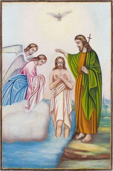 UN GRAN ICONO QUE REPRESENTA EL BAUTISMO DE CRISTO