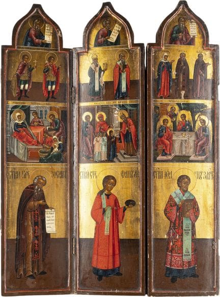 TRES ALAS DE UN ICONOSTASIS MONUMENTAL ITINERANTE 