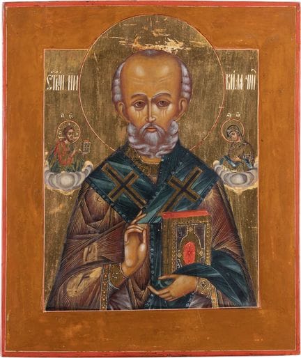 UN PRECIOSO ICONO DE SAN NICOLÁS DE MYRA. Rusia ce