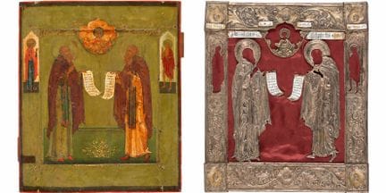 UNE BELLE ICÔNE REPRÉSENTANT LES SAINTS PAISIUS ET