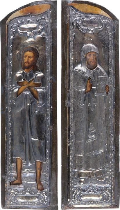 DEUX TRÈS GRANDS VOLETS D'UN TRIPTYQUE REPRÉSENTAN
