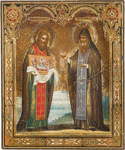 ICÔNE REPRÉSENTANT LES SAINTS FONDATEURS DU MONAST