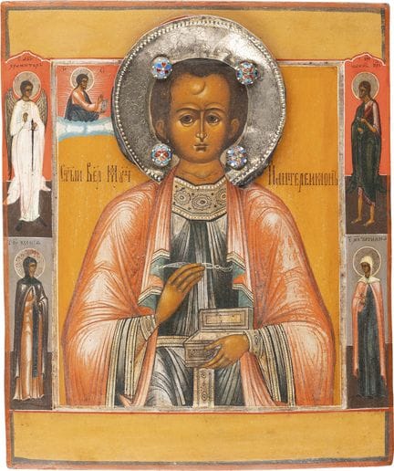 ICONO DE SAN PANTELEIMÓN. Ruso, segunda mitad del 