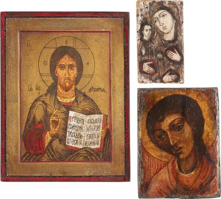 TRES ICONOS: LA MADRE DE DIOS DE TRES MANOS, CRIST
