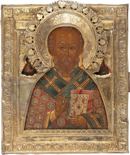 ICONO QUE REPRESENTA A SAN NICOLÁS DE MIRA CON UNA
