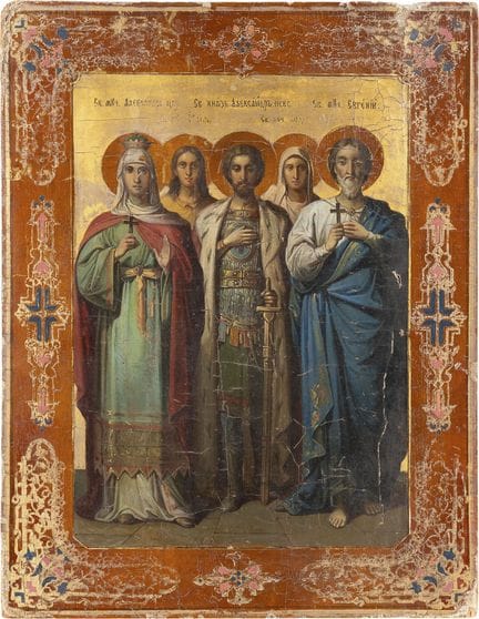 ICONO PATRONAL FECHADO QUE REPRESENTA A LOS SANTOS