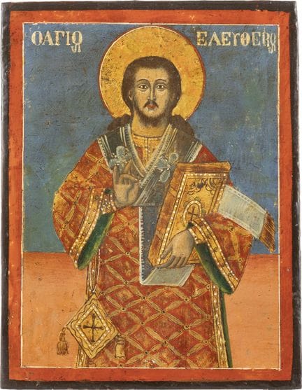 ICONO QUE REPRESENTA A SAN ELEUTERIO. Grecia, sigl