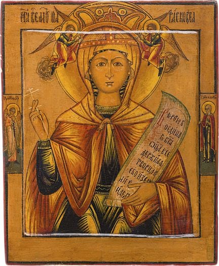 ICONO DE SANTA PARASKEVA. Ruso, hacia 1800. Temper