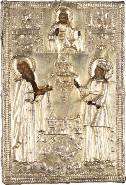 PETITE ICÔNE REPRÉSENTANT LES SAINTS NICOLAS ET BA