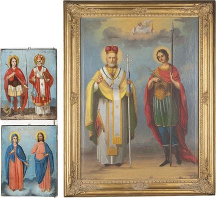 DOS ICONOS QUE REPRESENTAN A SAN NICOLÁS DE MIRA Y