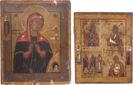 DOS ICONOS: LA MADRE DE DIOS DE AKHTYRSKAYA Y UN I