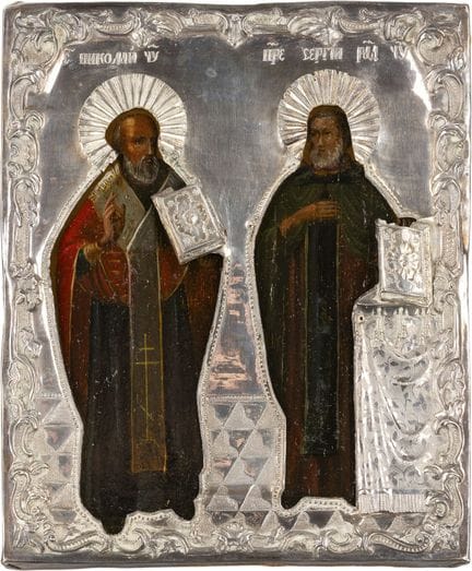 PETITE ICÔNE REPRÉSENTANT LES SAINTS NICOLAS DE MY