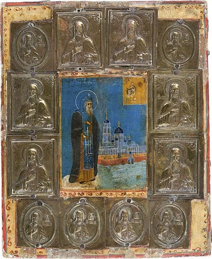 ICÔNE REPRÉSENTANT SAINT NIL DE STOLOBENSKY. Russi