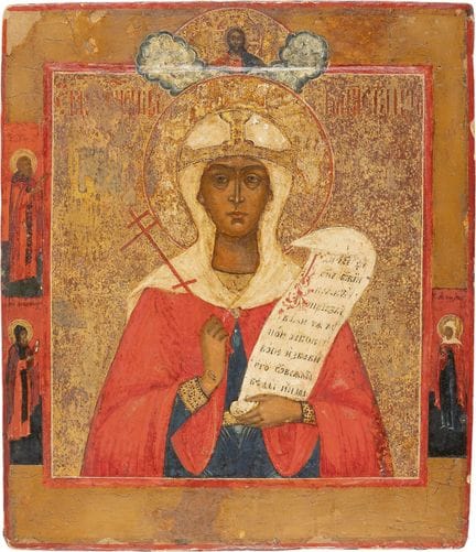 ICONO DE SANTA PARASKEVA. Ruso, hacia 1800. Temper