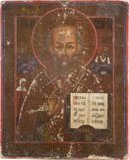 PEQUEÑO ICONO DE SAN NICOLÁS DE MIRA. Rusia, Vetka