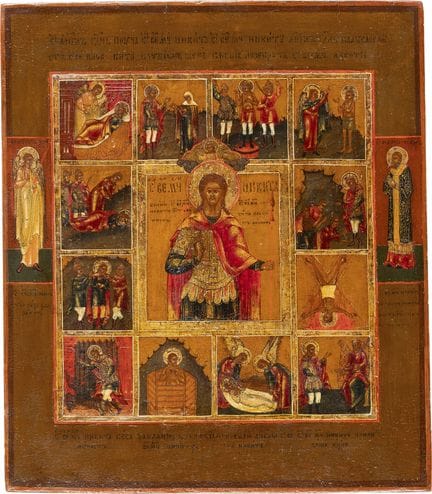 UNE ICÔNE VITA RARE REPRÉSENTANT LE SAINT GUERRIER