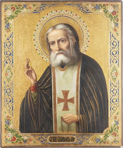 UNE GRANDE ICÔNE REPRÉSENTANT SAINT SÉRAPHIM DE SA