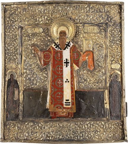 UNE TRÈS BELLE ICÔNE REPRÉSENTANT SAINT ALEXIS, MÉ