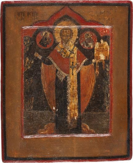 ICONO QUE REPRESENTA A SAN NICOLÁS DE MOZHAISK. Ru