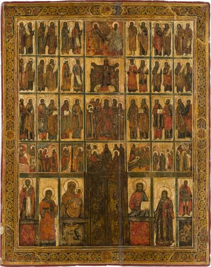 UN GRAN ICONO QUE REPRESENTA UN ICONOSTASIS DE IGL