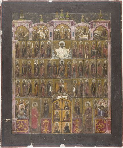 UN GRAN ICONO QUE REPRESENTA UN ICONOSTASIS COMPLE