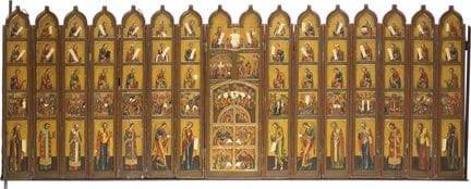 UN MAGNÍFICO ICONOSTASIO DE VIAJE (ICONOSTASIO PLE