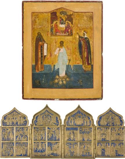 ICONO QUE MUESTRA AL ÁNGEL DE LA GUARDA FLANQUEADO