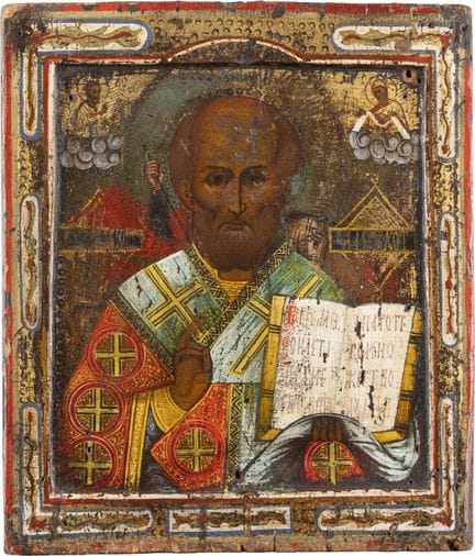 ICONO PINTADO DOS VECES QUE REPRESENTA A SAN JORGE