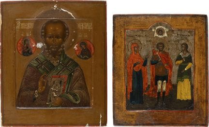 DOS ICONOS: SAN NICOLÁS DE MIRA Y UN ICONO PATRONA