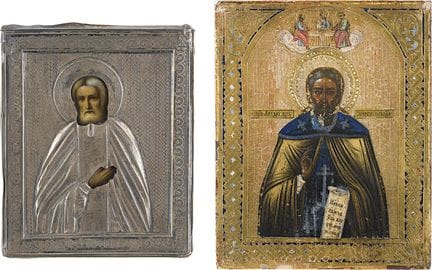 DEUX PETITES ICÔNES : SAINT SÉRAPHIM DE SAROV ET S