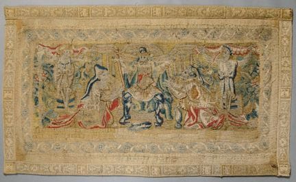 Élément de tapisserie de laine figurant une benedi