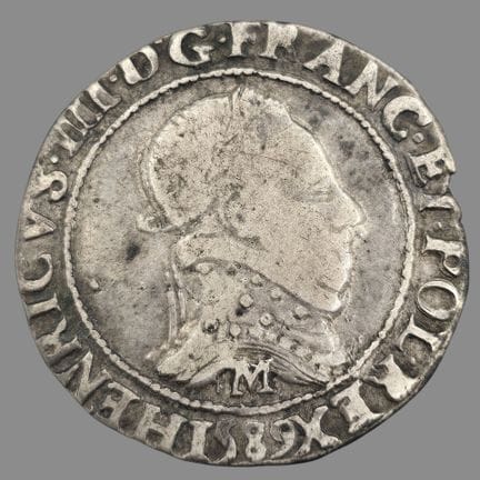 Henri III (1574-1589)
Demi franc au col plat
Buste