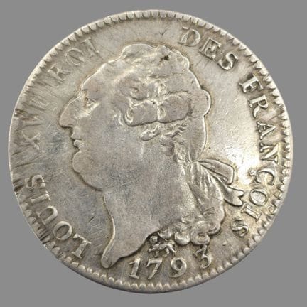 Louis XVI (1774-1793)
Écu de 6 livres argent
Tête 