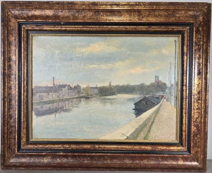 Albert CHARPENTIER (1878-1951) 
"Case lungo il fiu