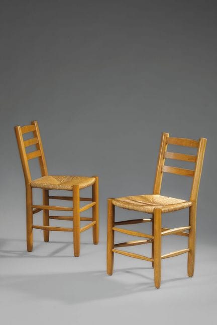 Charlotte PERRIAND (1903-1999) in stile 
Coppia di