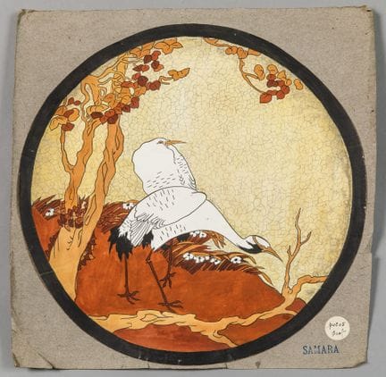 SAMARA
"Plat aux deux échassiers"
Gouache sur papi