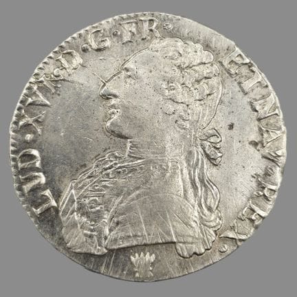 Louis XVI (1774-1793)
Écu en argent
Buste habillé 