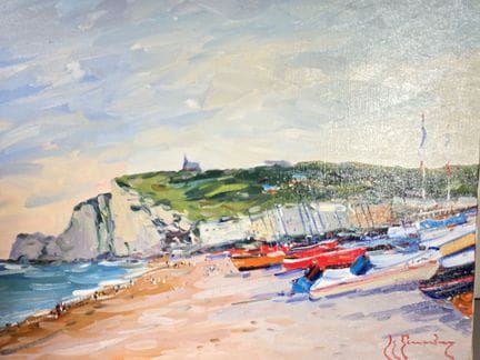 Guy LEGENDRE (né en 1946).
"Les falaises d'Etretat