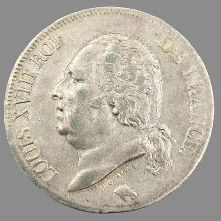 Louis XVIII (1814-1824)
5 Francs argent 1824 - Tou