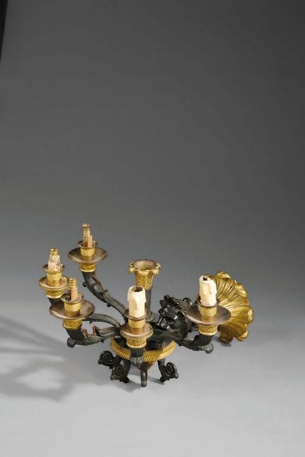 Spectaculaire applique en bronze à six bras de lum