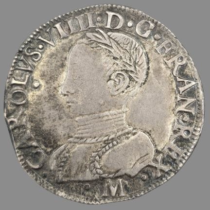 Charles IX (1560-1574)
Teston en argent
Buste laur