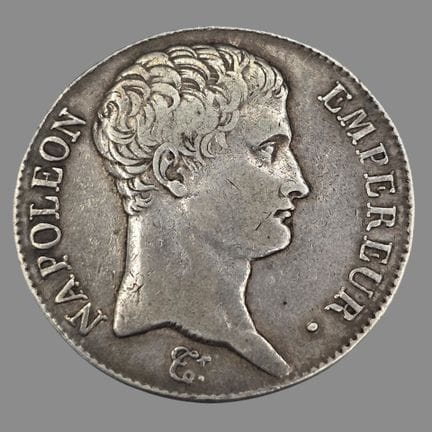 Napoléon Ier (1769-1821)
5 Francs argent
Tête nue 