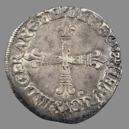 Henri III (1574-1589)
Quart d'écu à la croix fleur