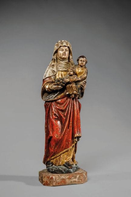 "Sainte Anne trinitaire"
Bois sculpté et polychrom