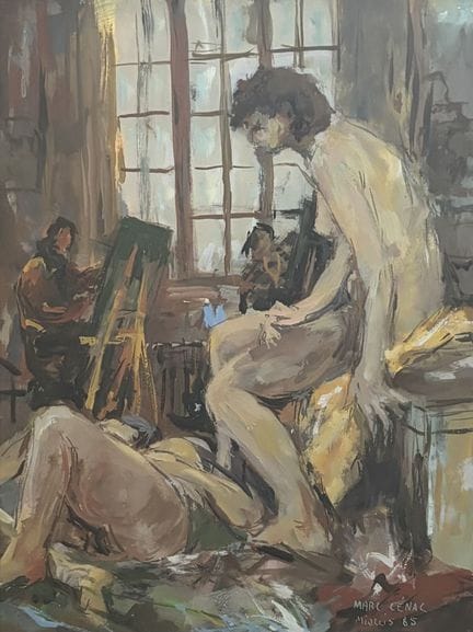 Marc CÉNAC (1920-2004)
La leçon de peinture 
Gouac